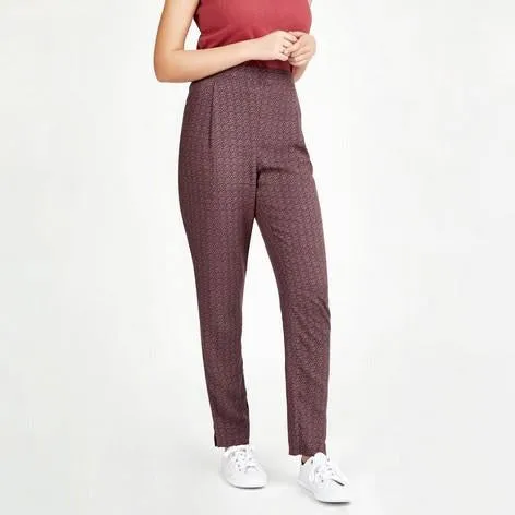 Tile Print Slim Leg Pull On Trousers