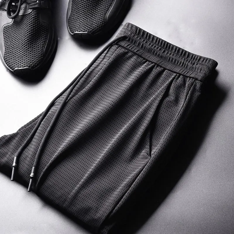 Training pants in ice silk for men - black