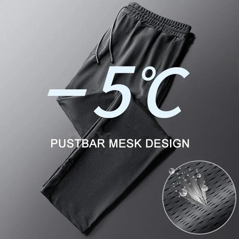 Training pants in ice silk for men - black