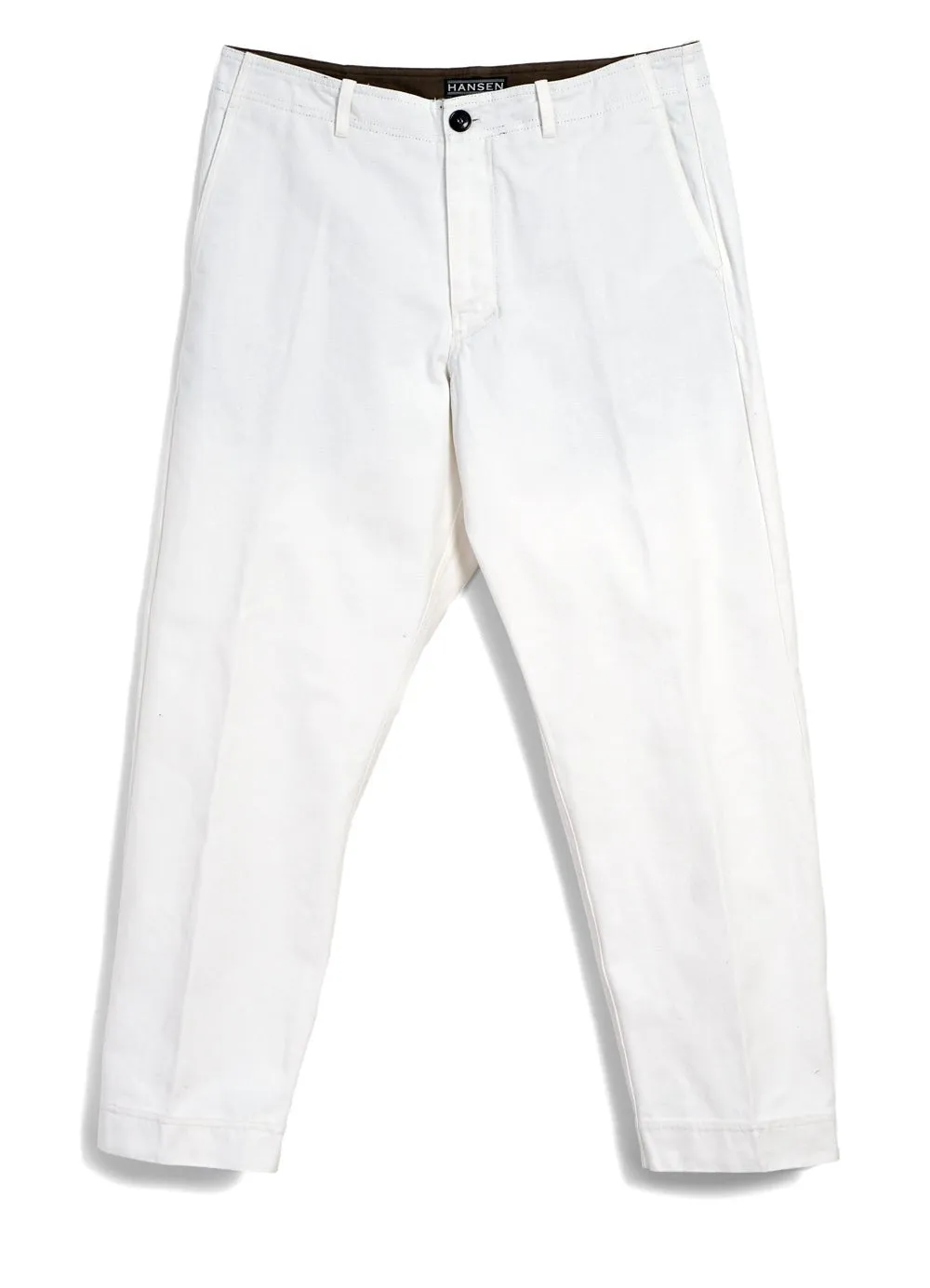 TRYGVE | Wide Cut Cropped Trousers | Off White