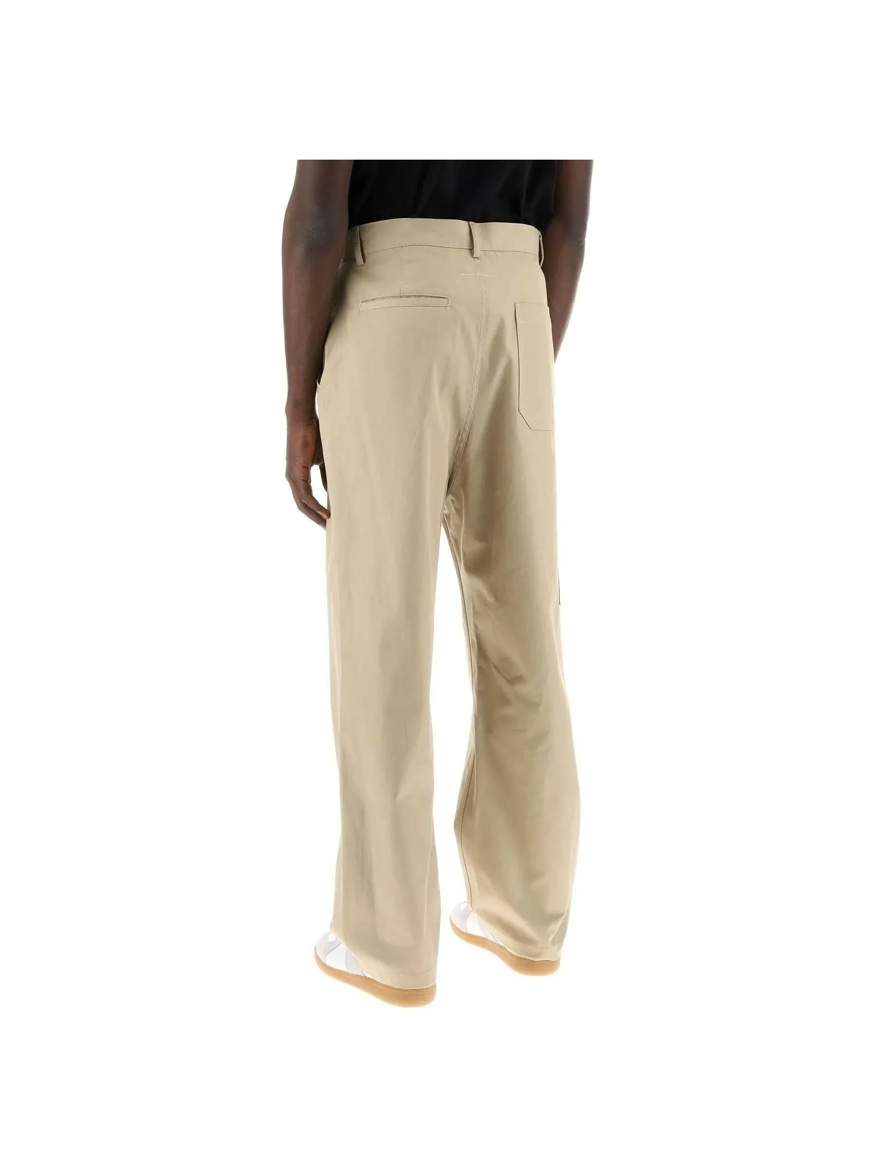 Twill Straight-Leg Trousers