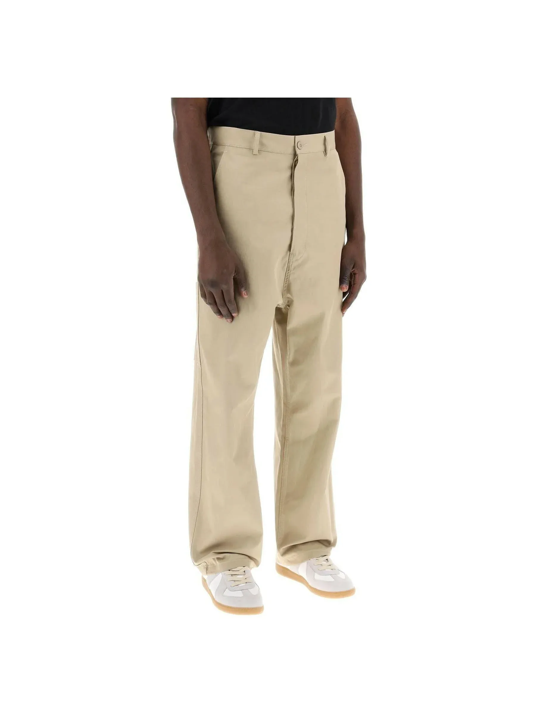 Twill Straight-Leg Trousers