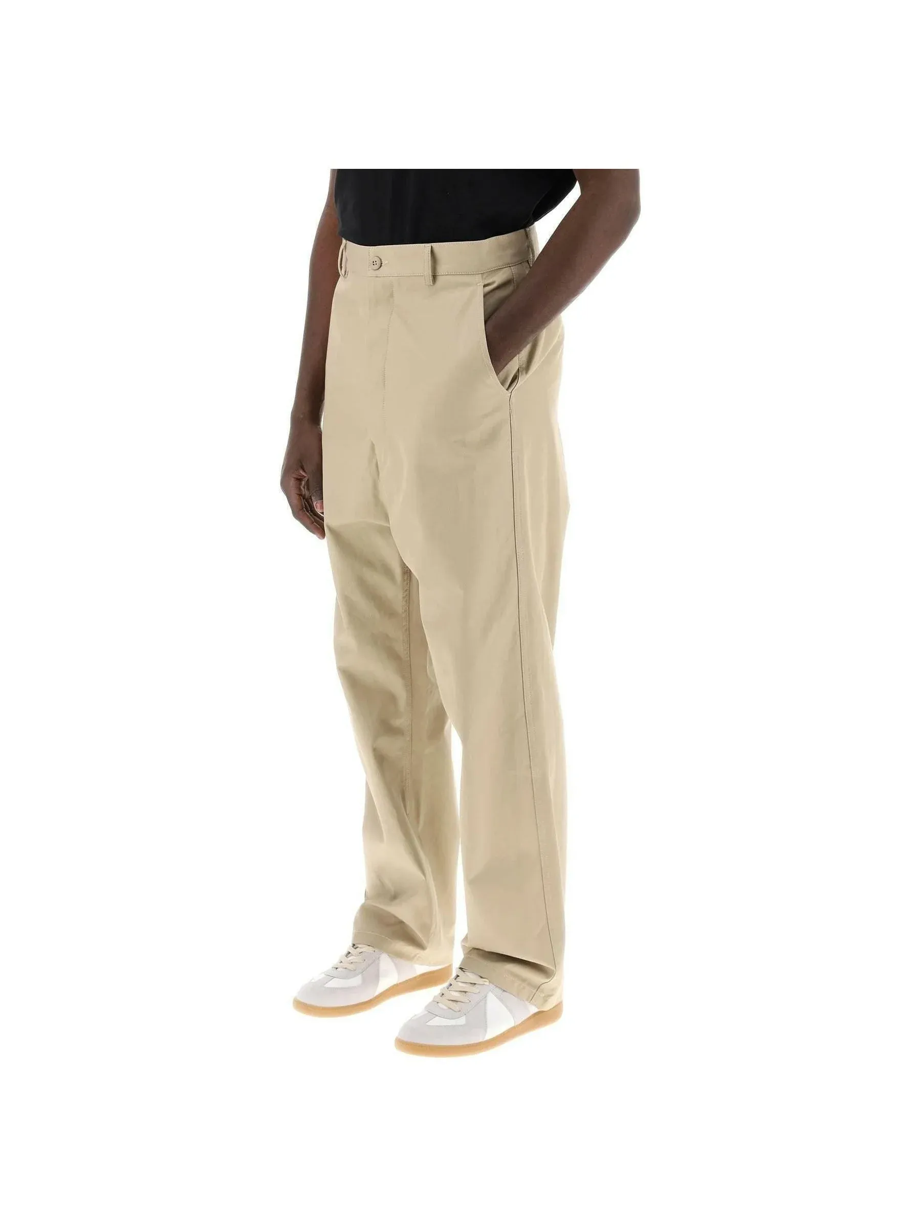 Twill Straight-Leg Trousers