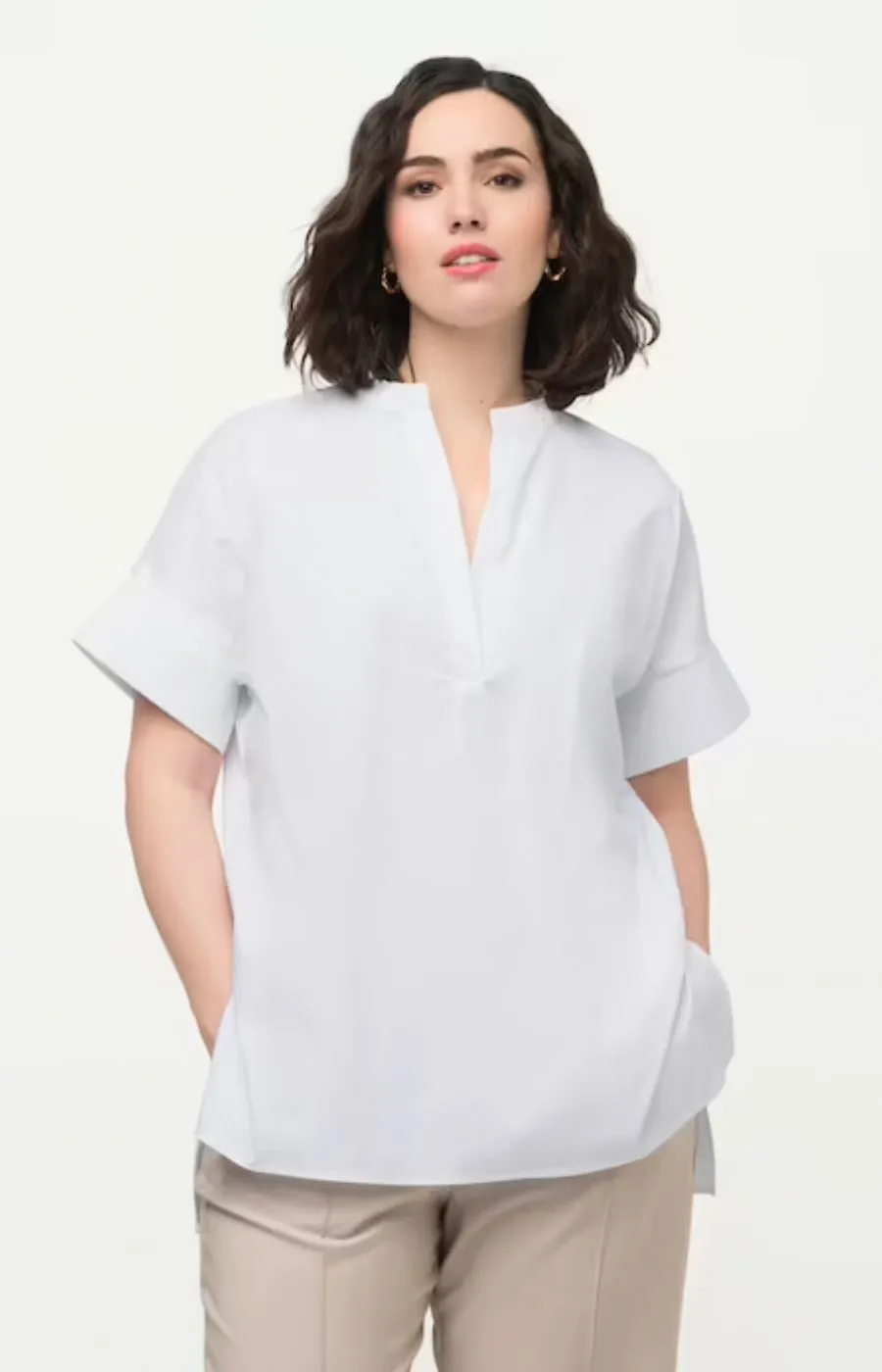 Ulla Popken Short Sleeve White Shirt