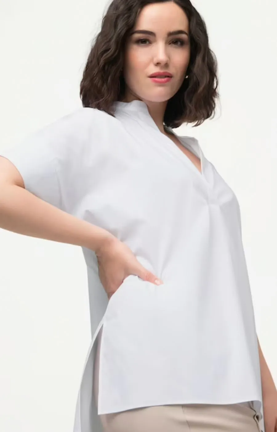 Ulla Popken Short Sleeve White Shirt