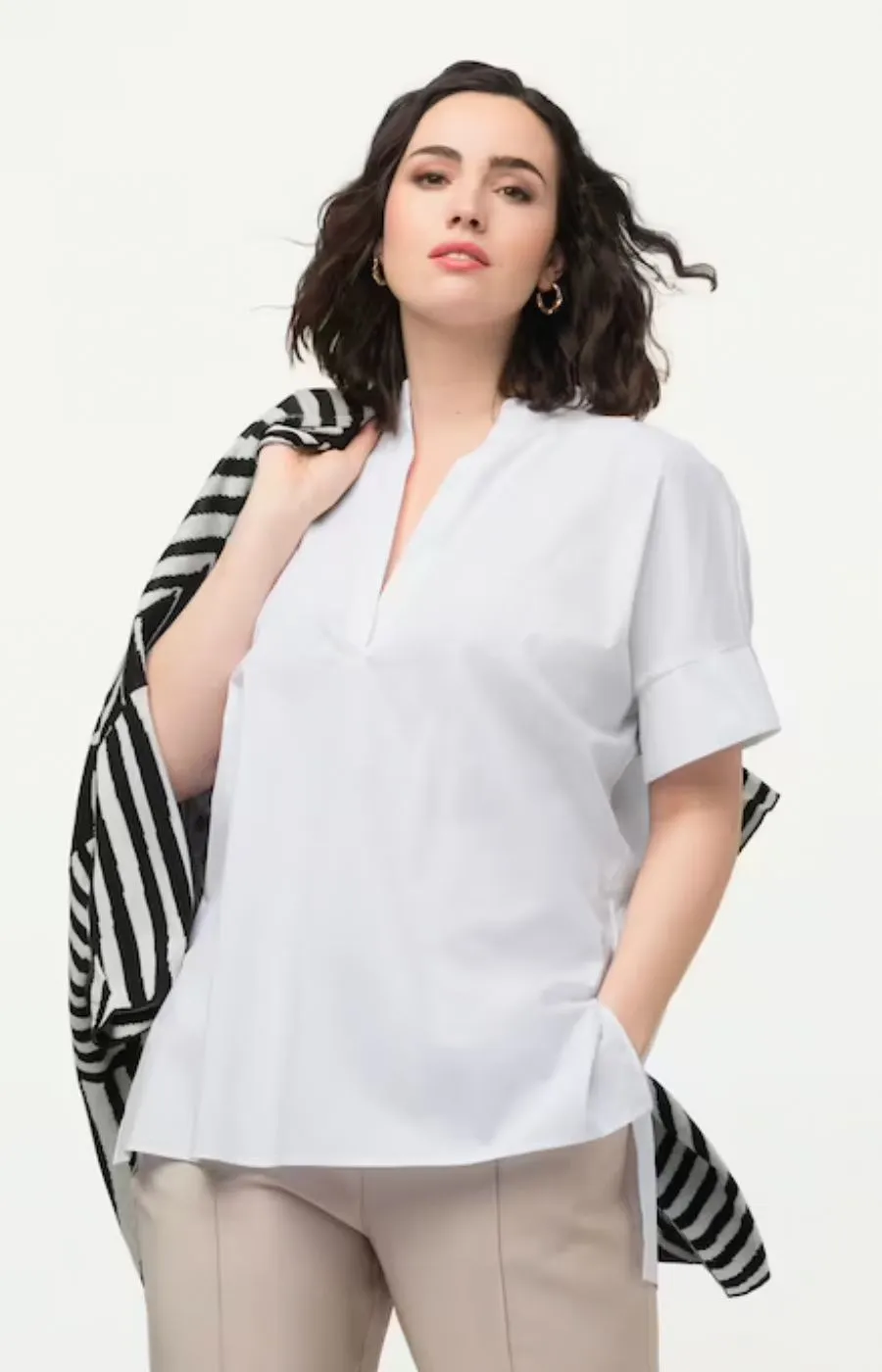 Ulla Popken Short Sleeve White Shirt