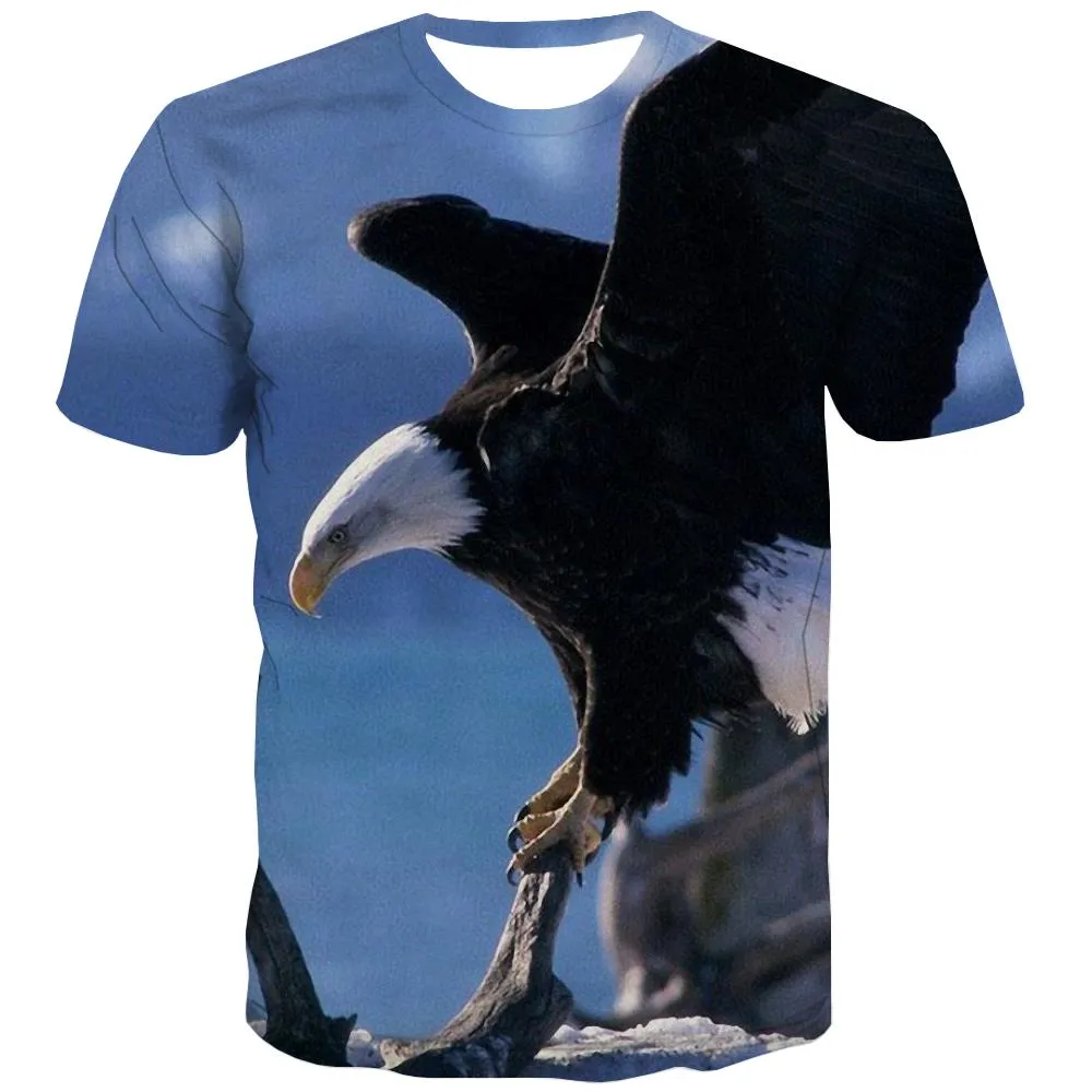 USA T shirts Men Animal Tshirt Anime Raptor Tshirts Casual Fly T-shirts Graphic Eagle Tshirt Printed