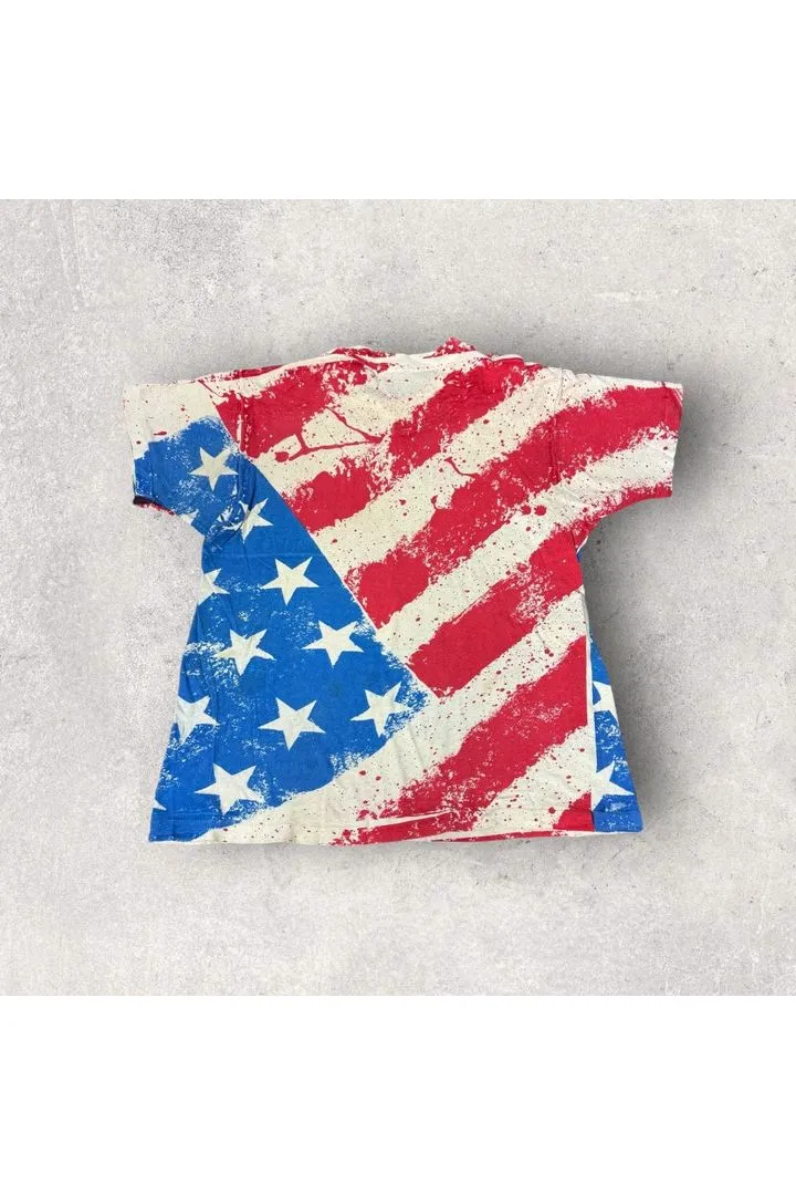 Vintage Best Screen Stars American Flag All Over Print Tee- XL (Fits M/L)