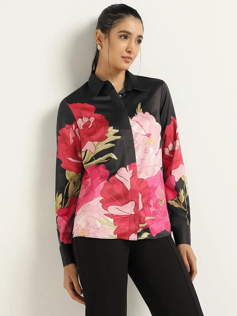 Wardrobe Black Floral Shirt