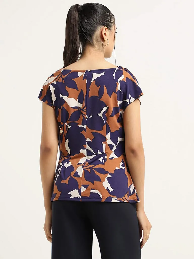 Wardrobe Navy Printed Top