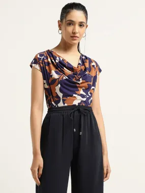 Wardrobe Navy Printed Top