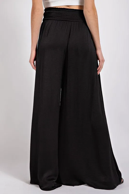 Washed Satin Wide Legged Pants