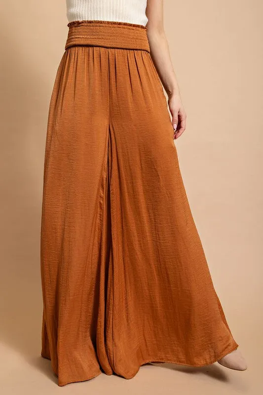 Washed Satin Wide Legged Pants