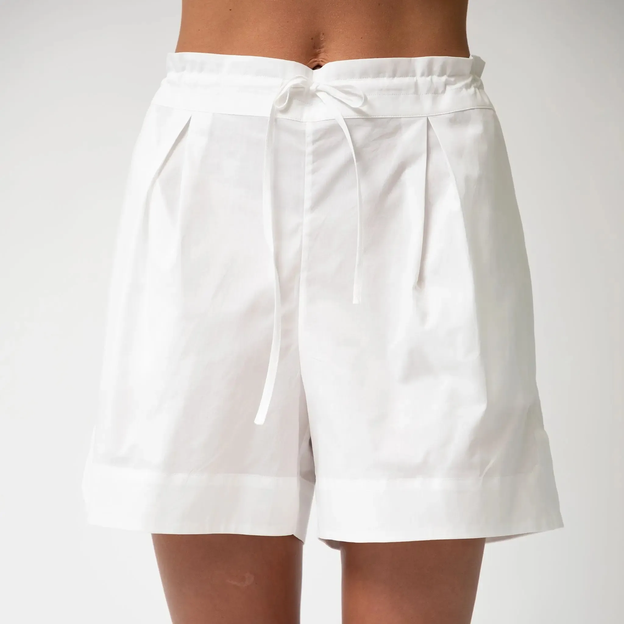 White InStyle Cotton Poplin Shorts