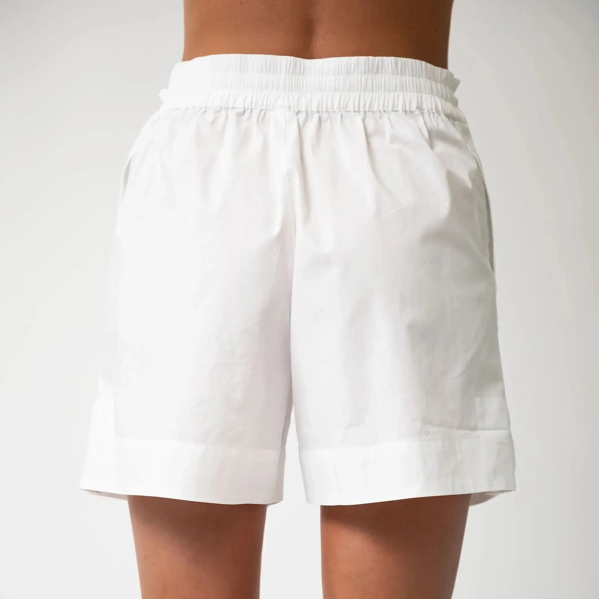 White InStyle Cotton Poplin Shorts