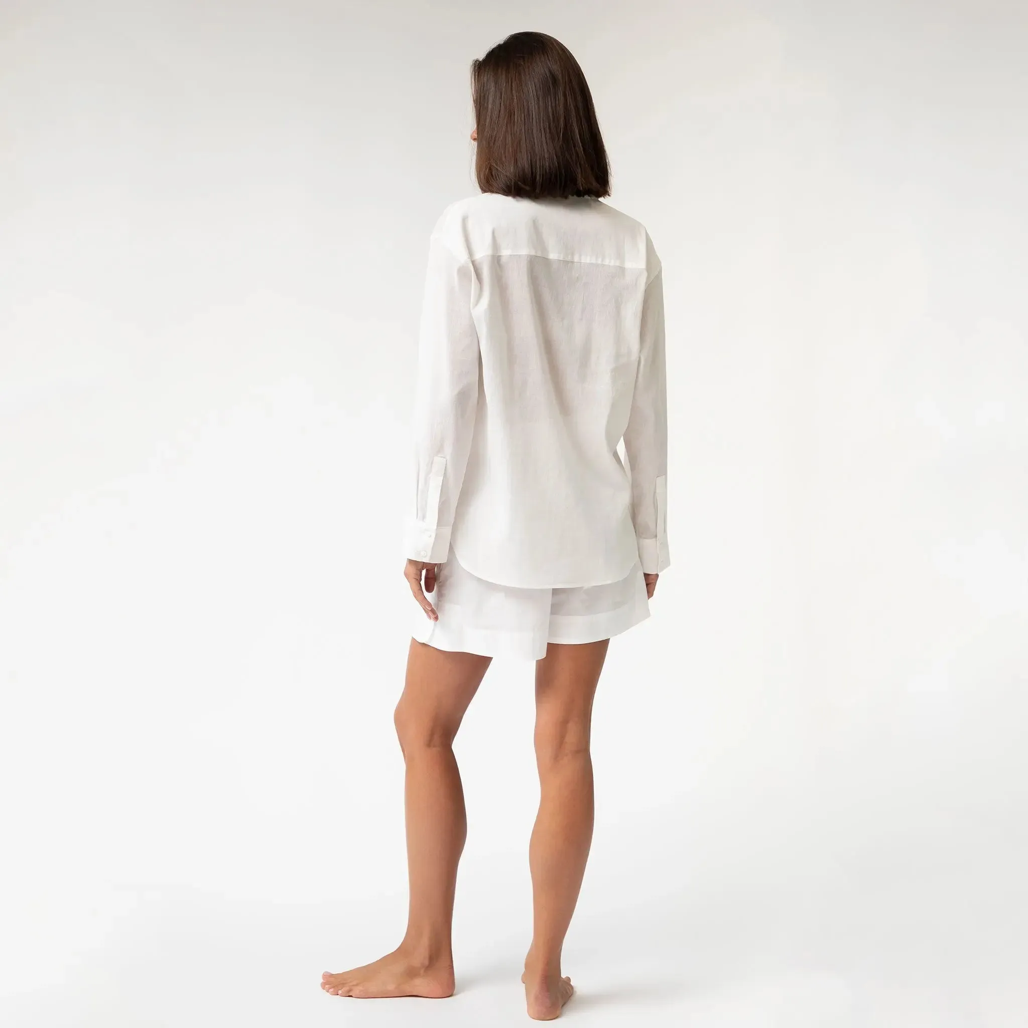 White InStyle Cotton Poplin Shorts