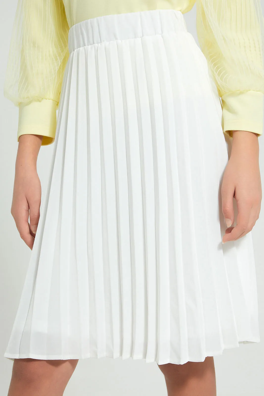 White Pleated Skirt