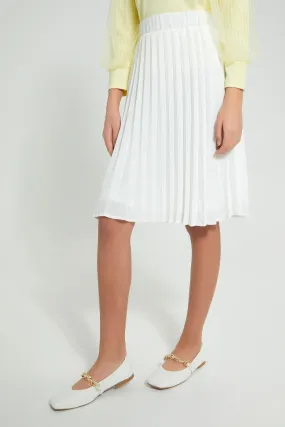 White Pleated Skirt