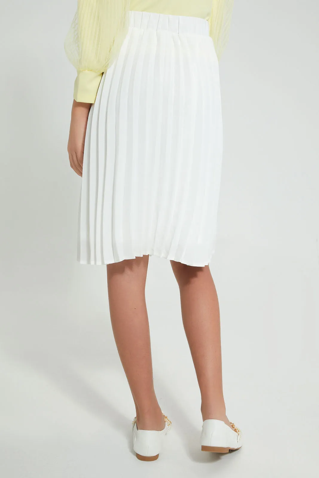 White Pleated Skirt