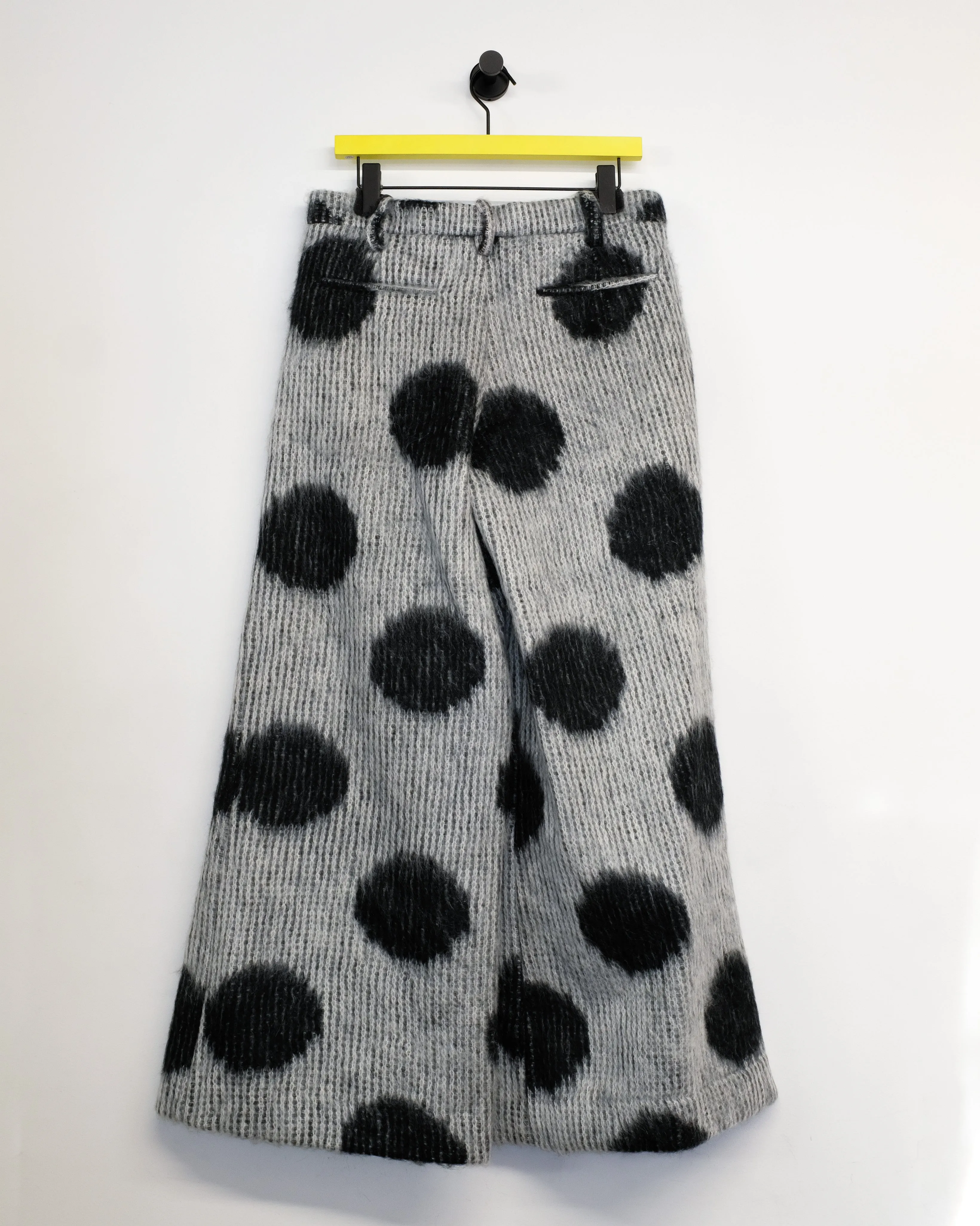 White Polka Dots Mohair Trousers