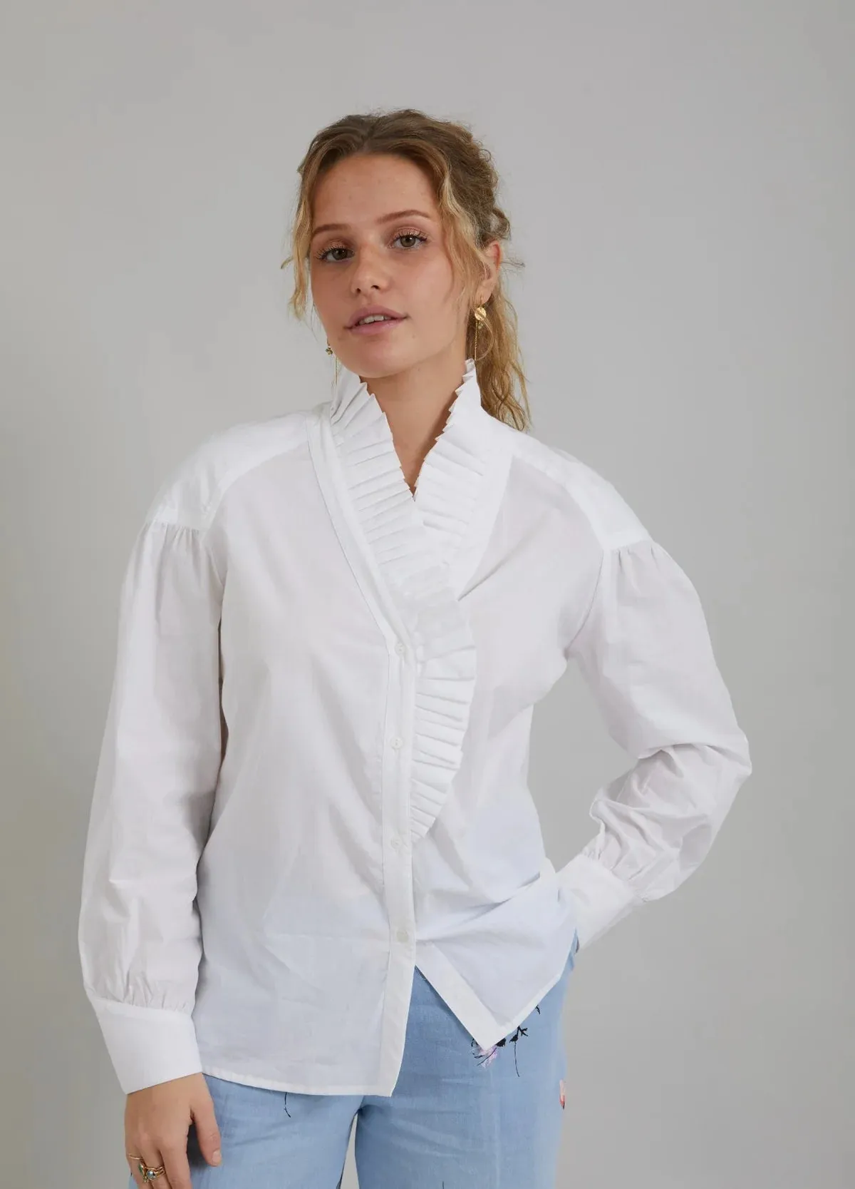 White Shirt with Ruffles