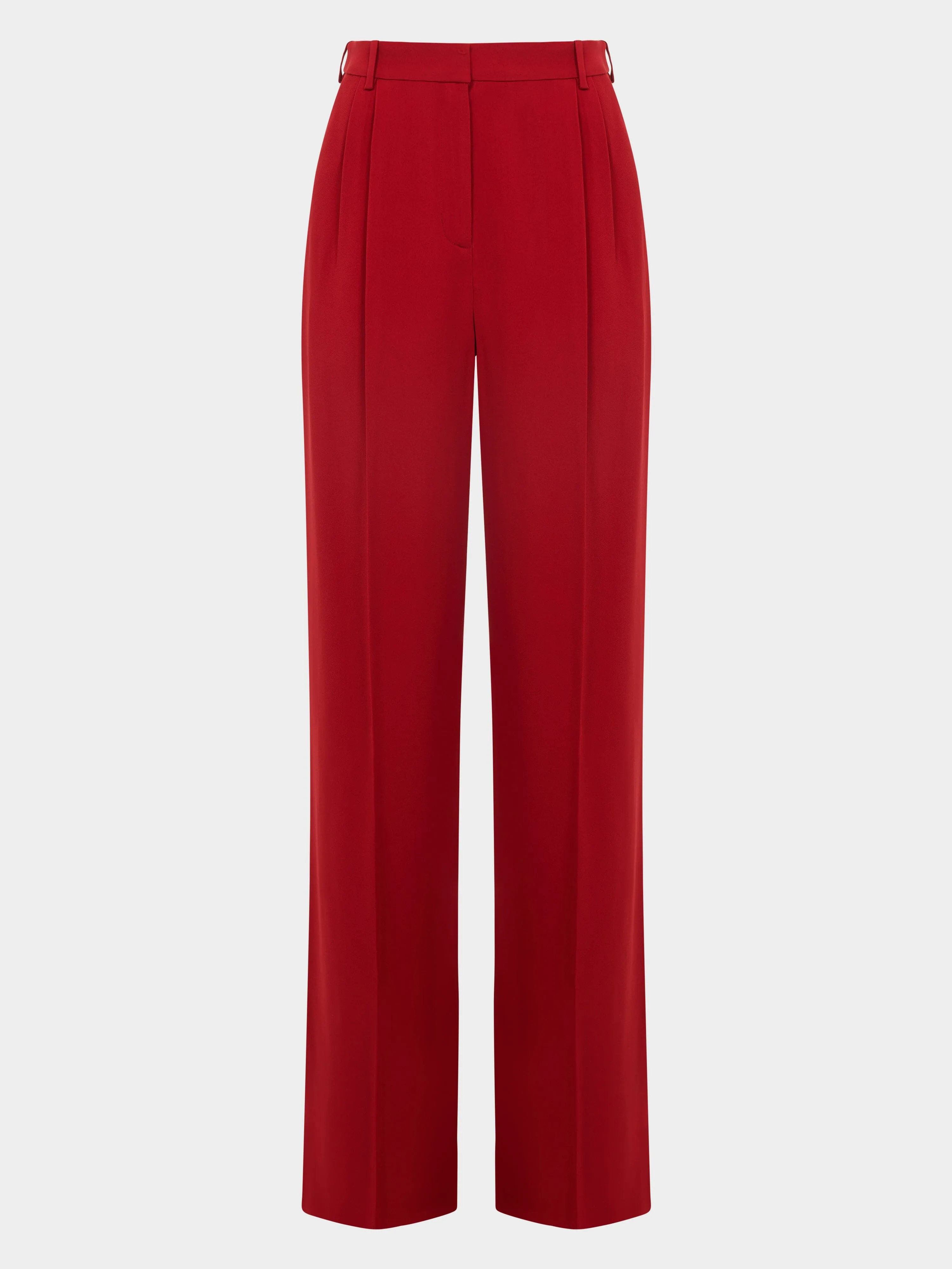 Wide Tailored Trousers in Rouge Red