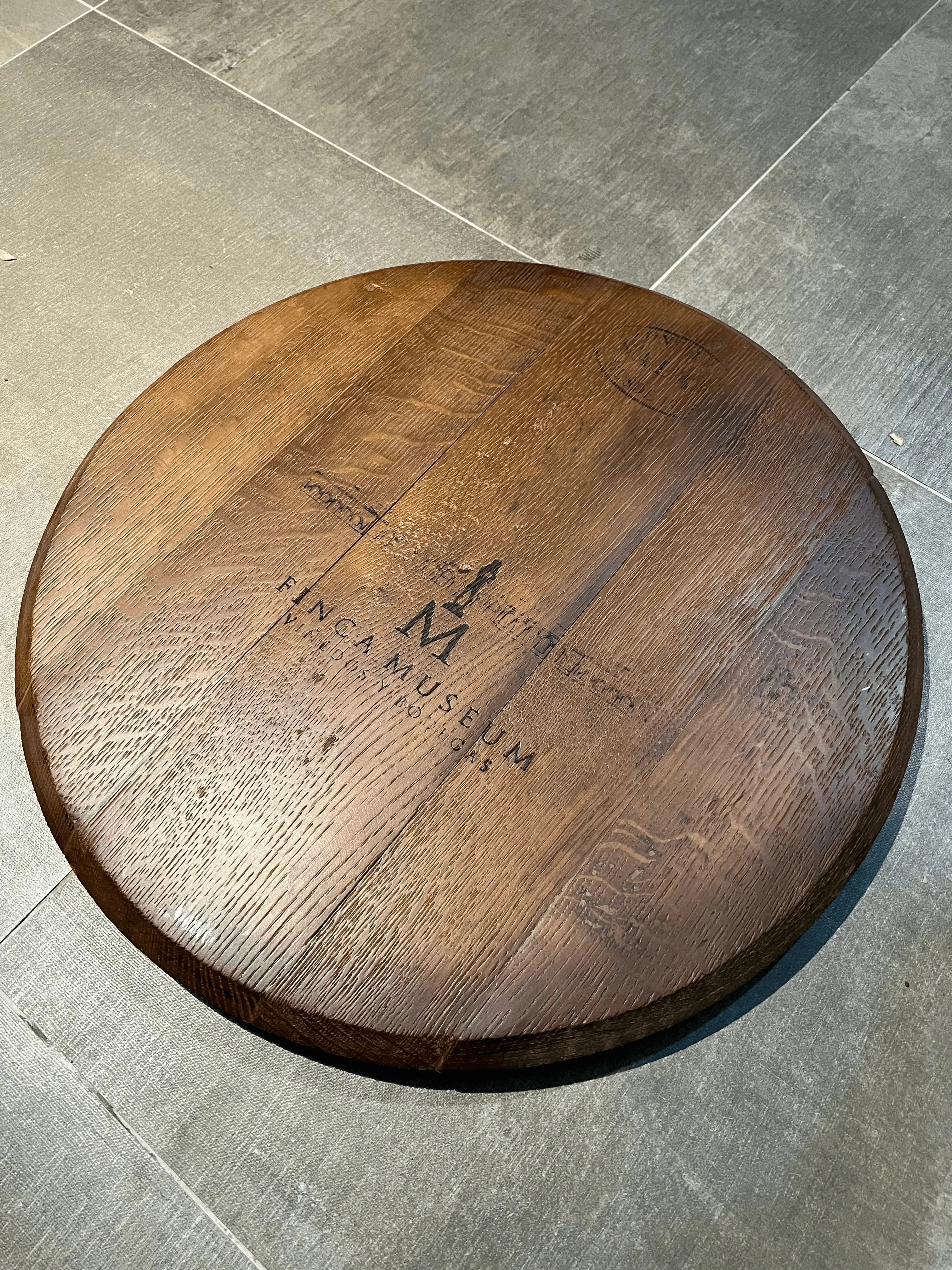 Wine Barrel Top - Finished Barrel Oak Head With Backing Installed (January Preorder)