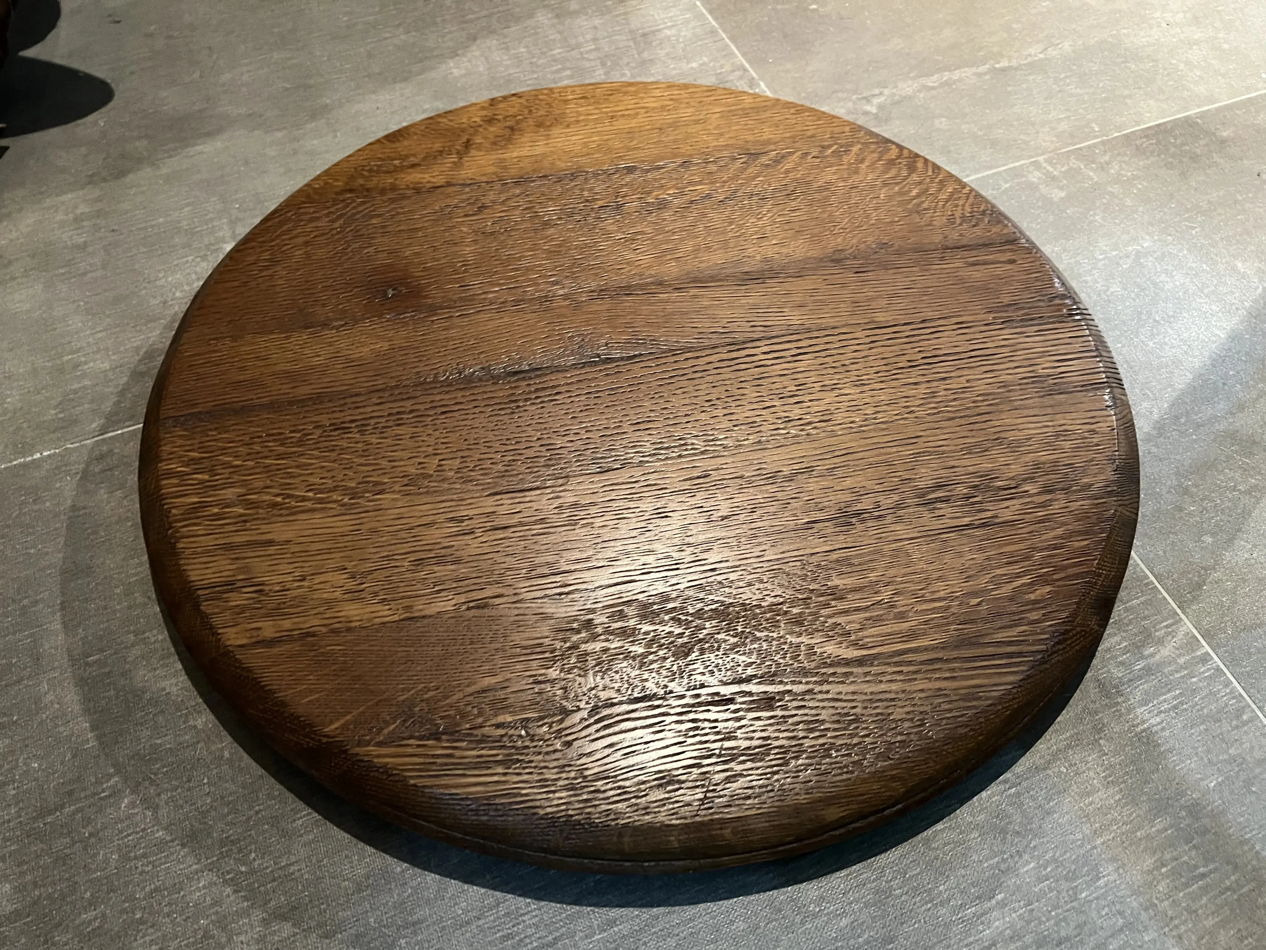 Wine Barrel Top - Finished Barrel Oak Head With Backing Installed (January Preorder)