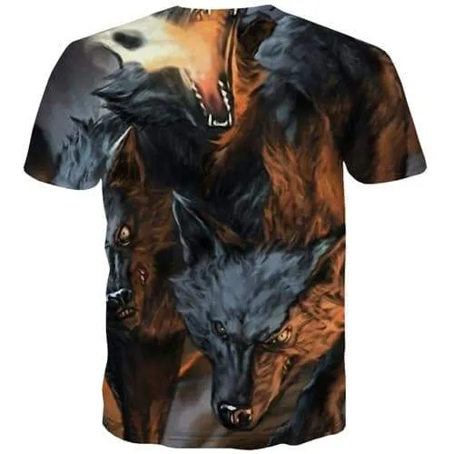 Wolf T shirts Men Animal Shirt Print Flame Tshirts Casual War T-shirts Graphic Vintage Tshirts Cool Short Sleeve T shirts Men