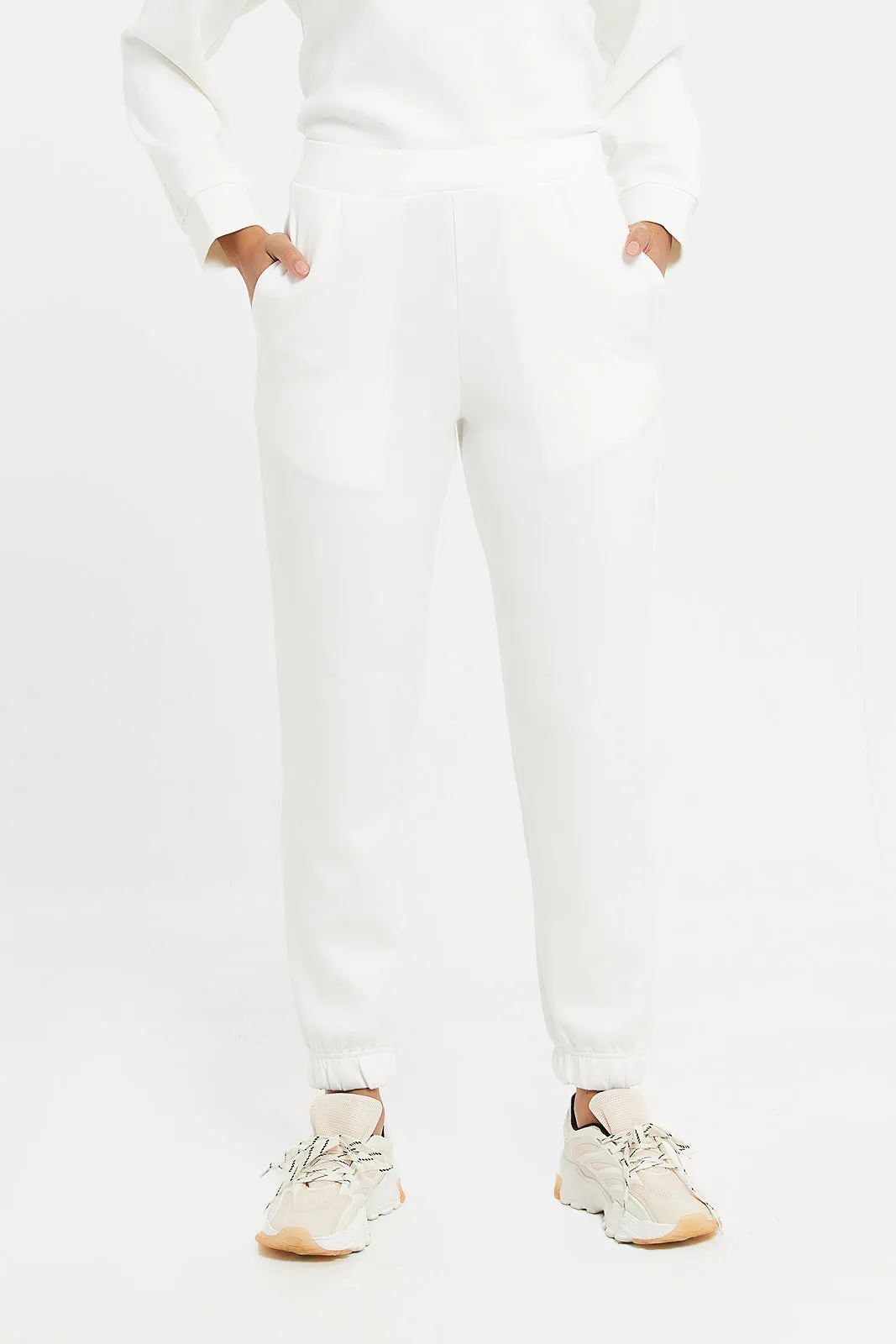 Women White Jogger Pants