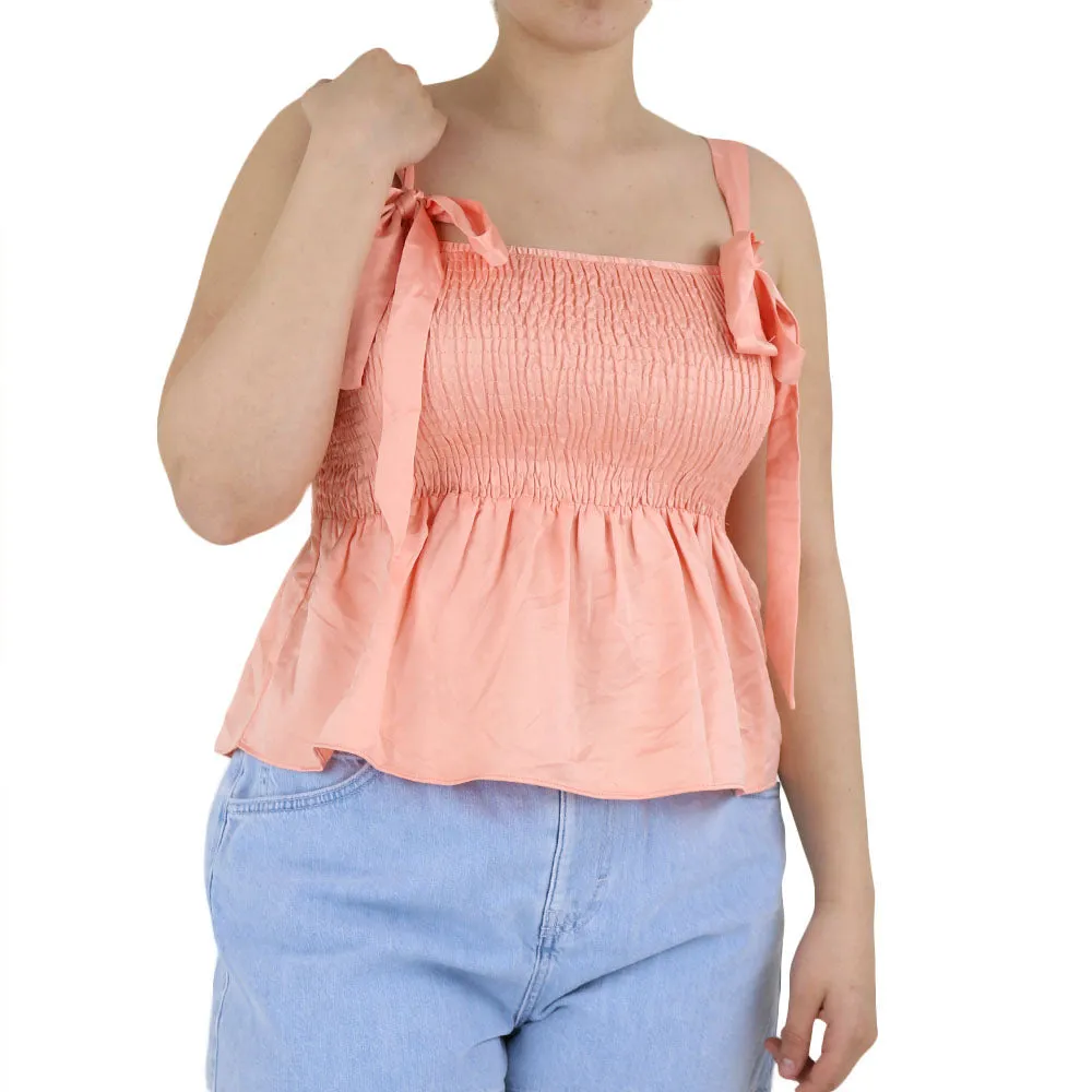 Women's Ruffle Top,Coral