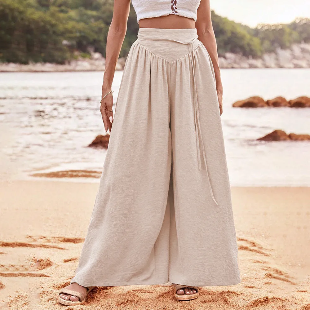 Women's Simple Elegant Style Wide Leg Casual Pants