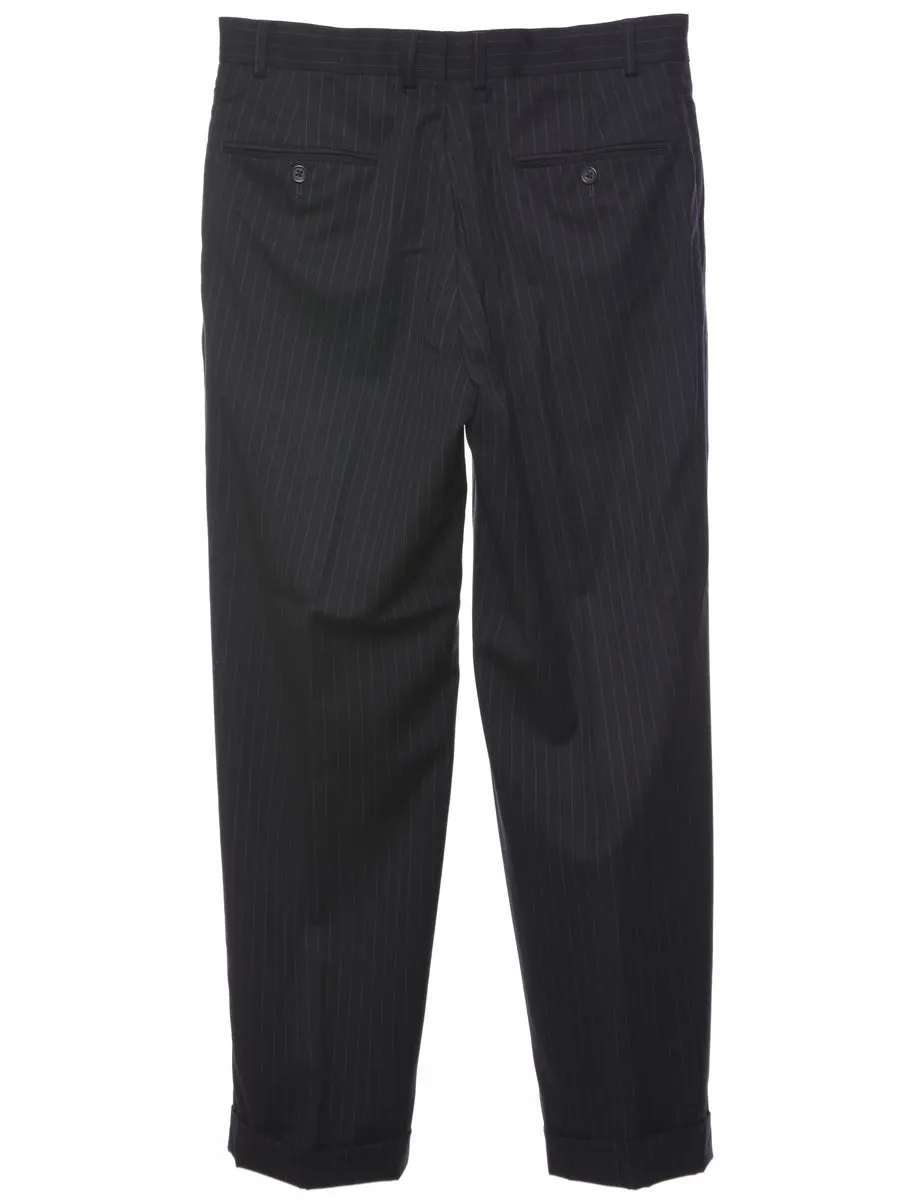 Wool Pinstriped Trousers - W34 L29