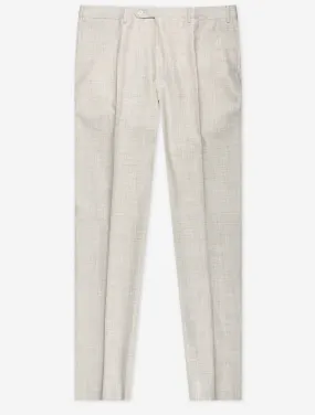 Wool Silk Linen Trouser Beige