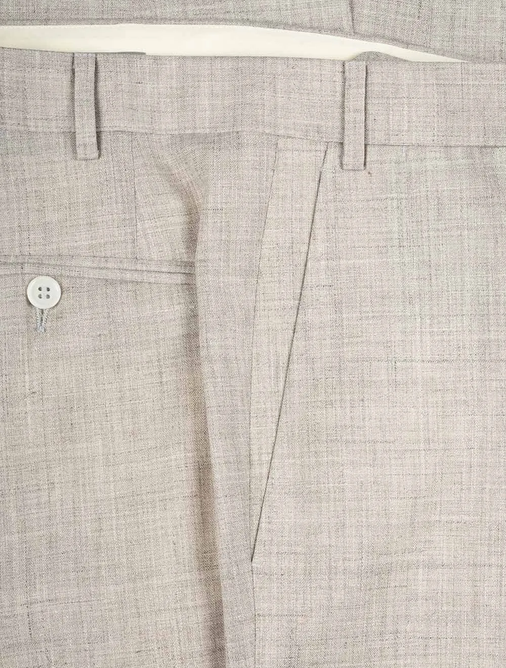 Wool Silk Linen Trouser Beige