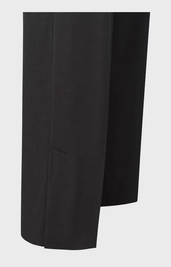 Yaya Black Wide Leg Trousers with Ankle Slit