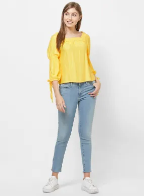 Yellow Self Design Top