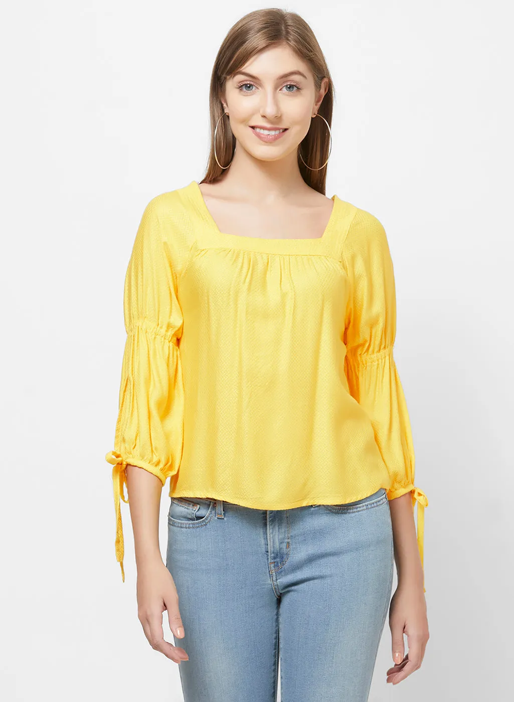 Yellow Self Design Top