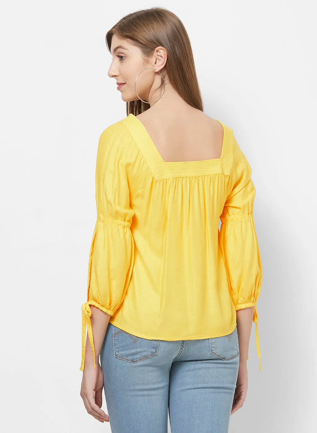 Yellow Self Design Top