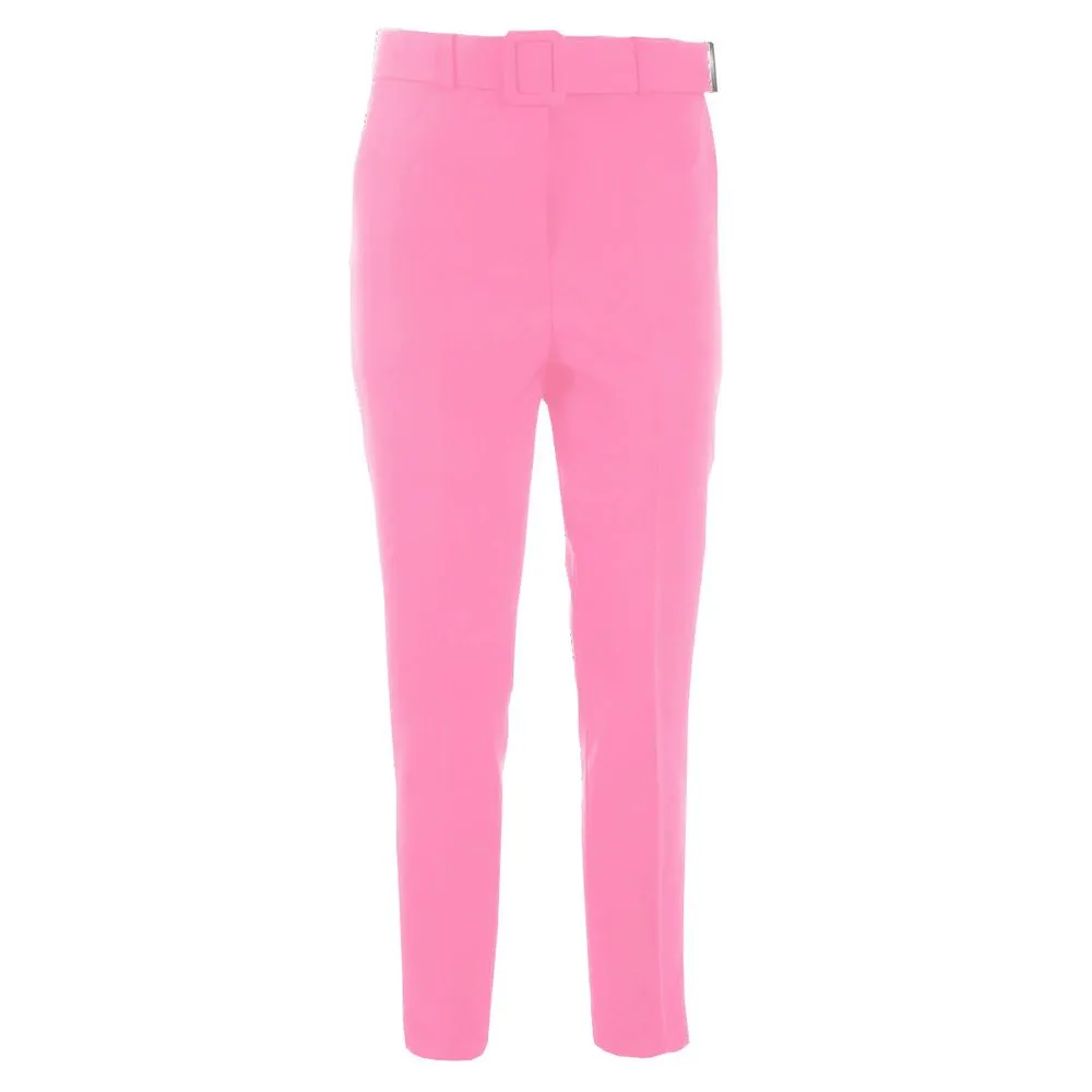 Yes Zee Pink Polyester Women Trouser