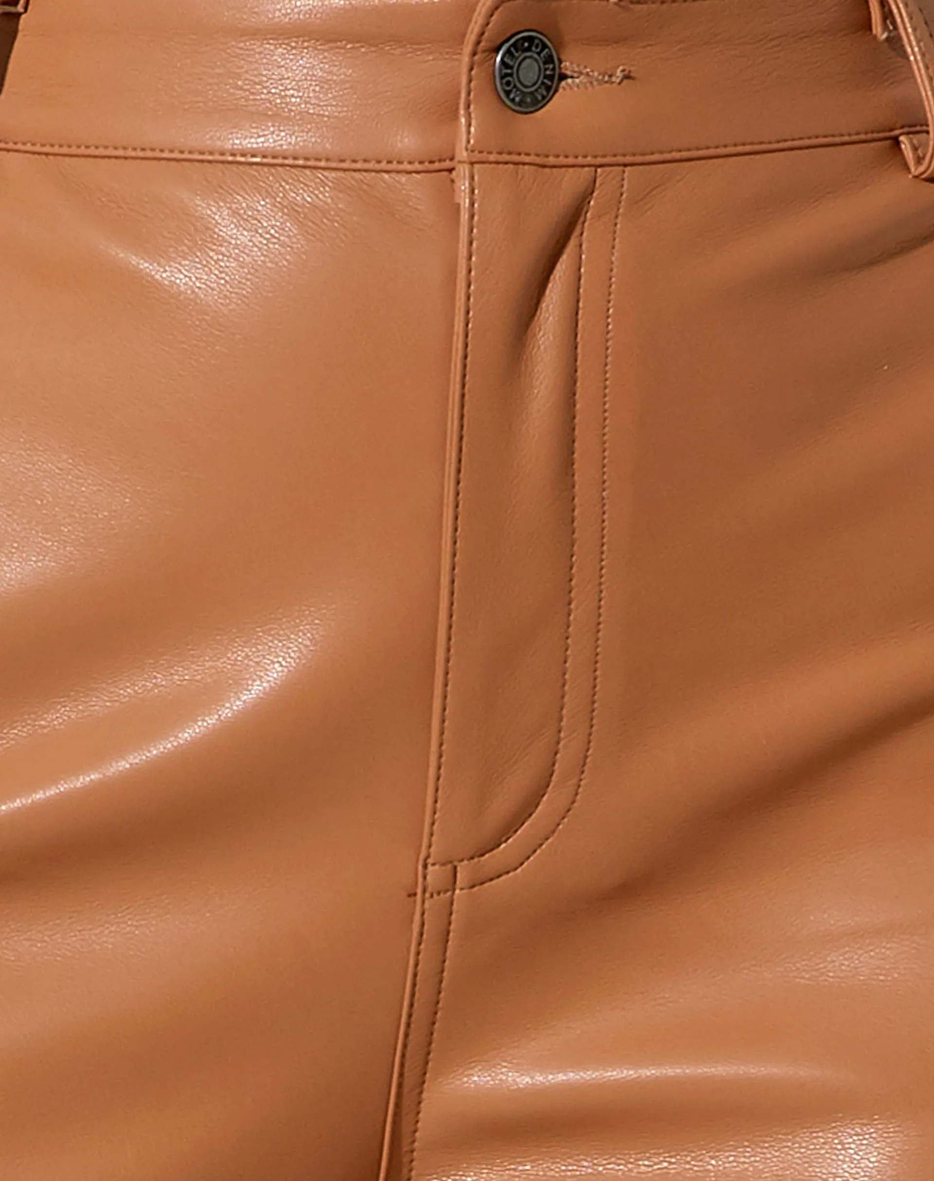 Zoven Flare Trouser in PU Peachy Tan